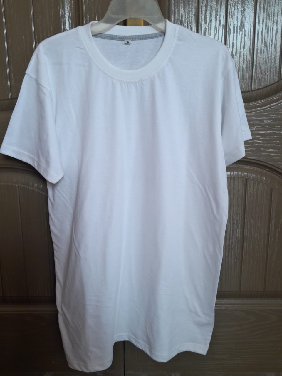 white crew neck rich cotton t shirt