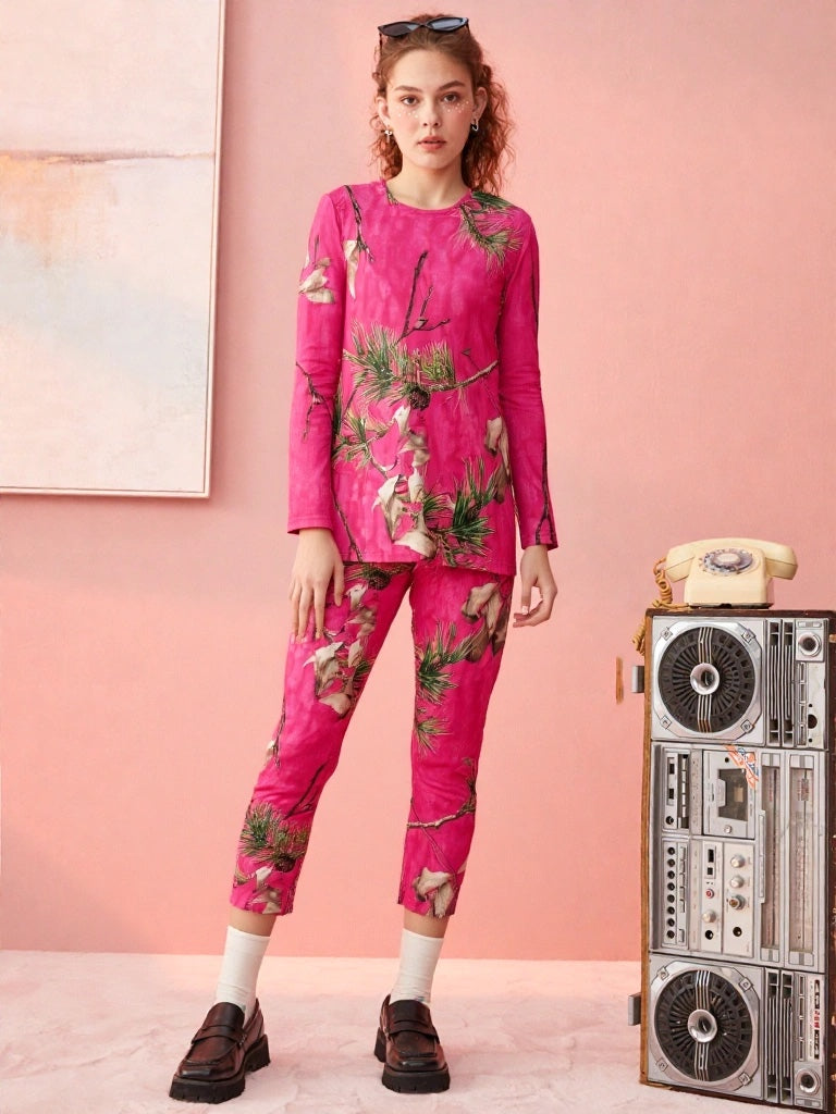 Printed Fleece Fabric Ladies Suit (Cozy Wear)
