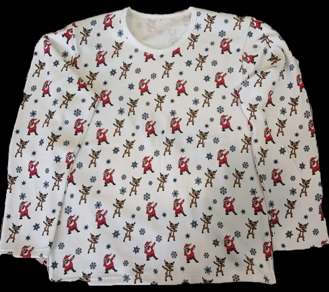 White Printed Fleece Fabric Ladies Suit (Cozy Wear)