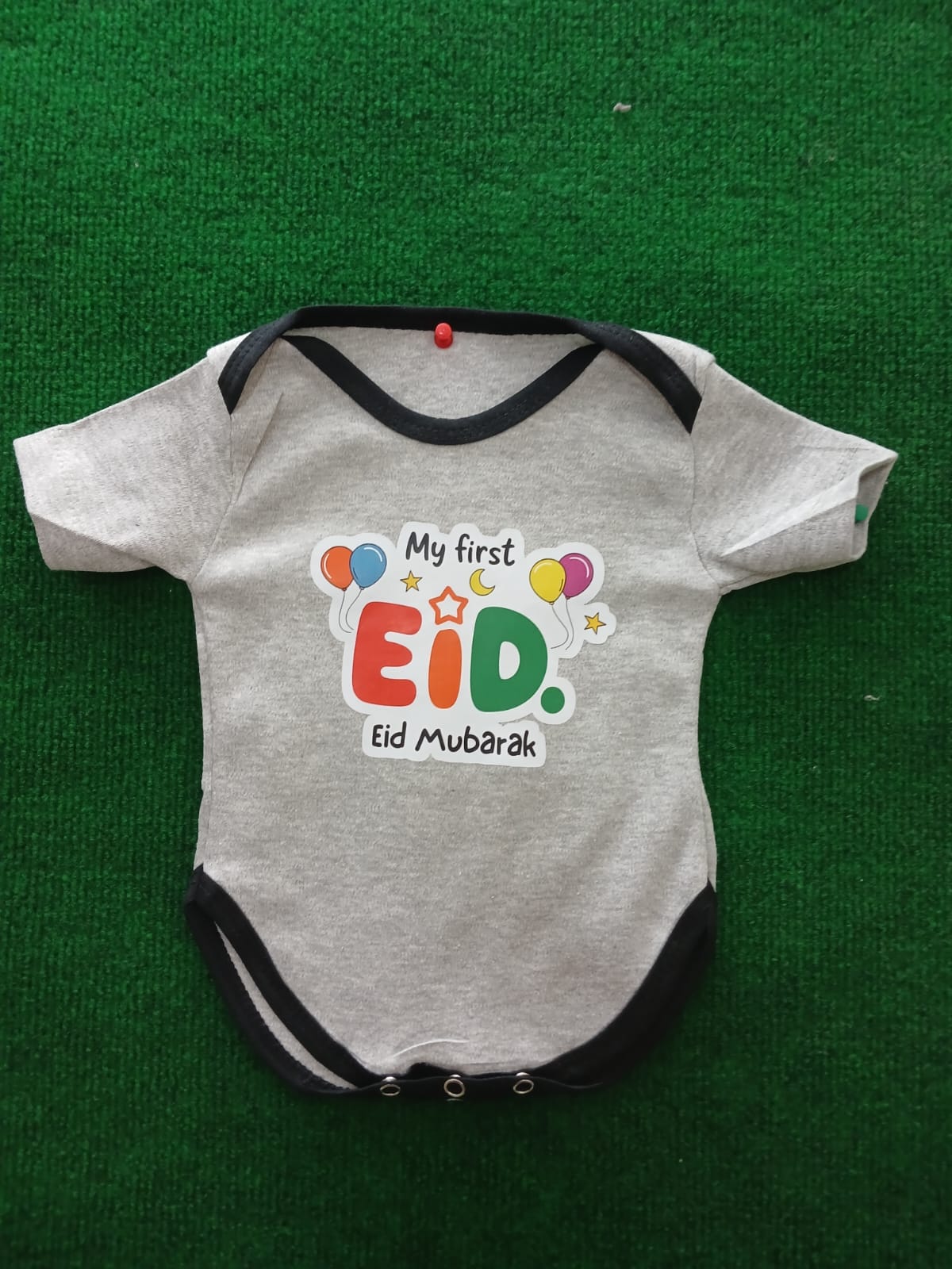 "MY FIRST EID" Cotton Romper – Short Sleeve Infant Bodysuit