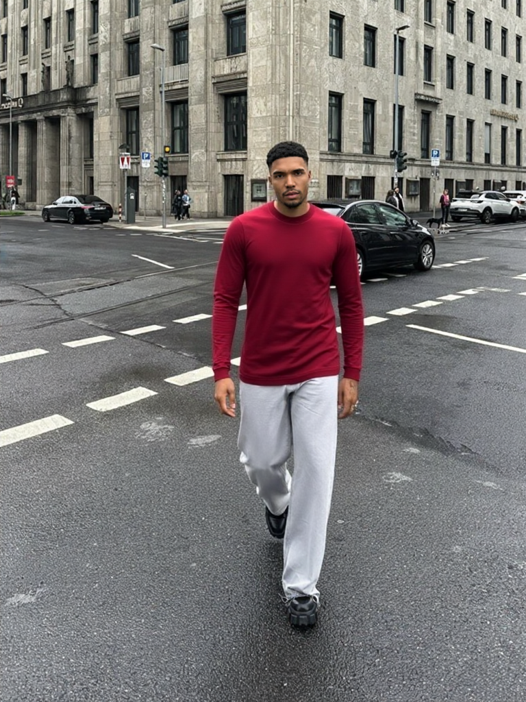 Maroon Fleece Long Sleeve Sweatshirt – Winter Warm & Soft