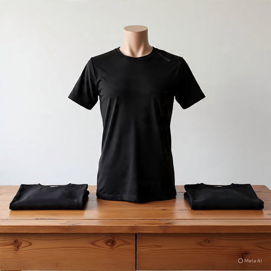 Black Cotton Rich T-Shirt – Soft, Durable Everyday Wear | Choose Any 3 Sizes