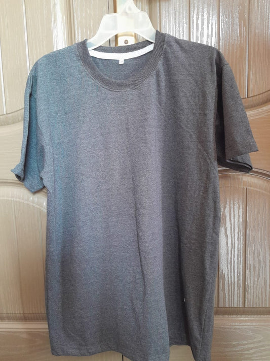 Heather Grey Rich Cotton T-Shirt for Men