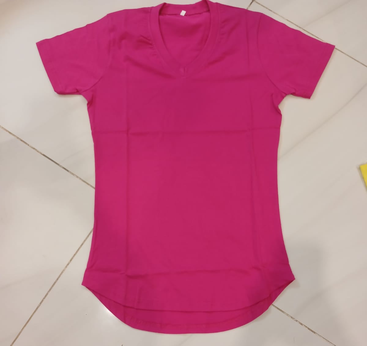 Pink U-Shaped Bottom Rich Cotton T-Shirt: