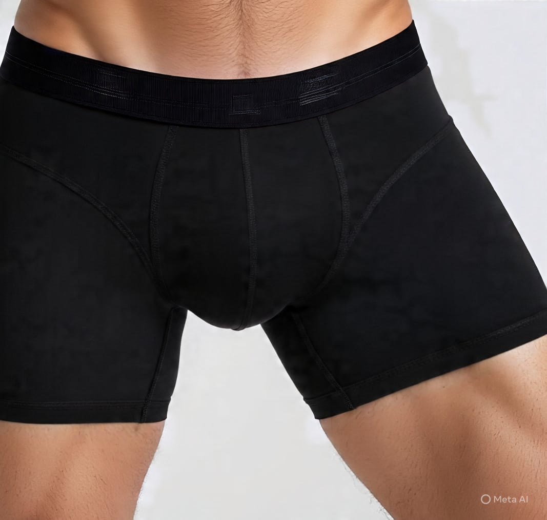 Rich Cotton Jersey Black Boxer for Men: