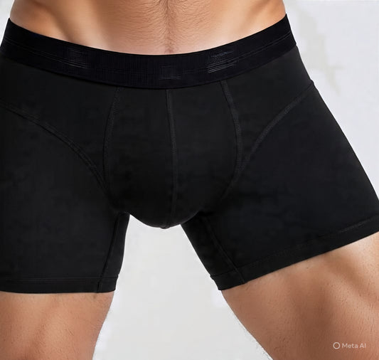 Rich Cotton Jersey Black Boxer for Men: