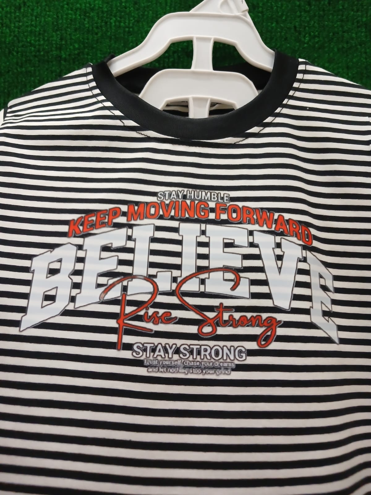 Black and White Striped Cotton T-Shirt with Shorts– Short Sleeve Yarn Dyed Stretchable