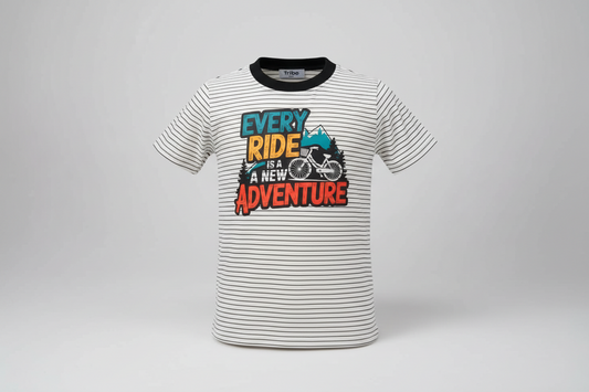 Striped Cotton T-Shirt Yarn Dyed Strechable – Short Sleeve Sports Print Tee Black and White