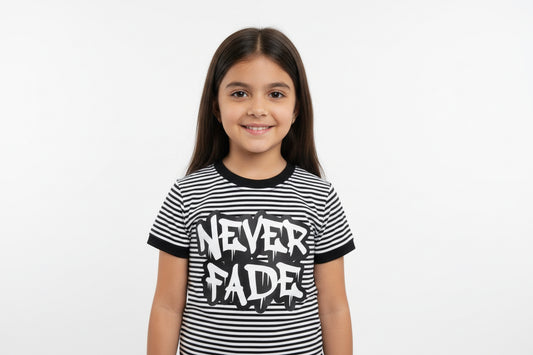 Trendy Striped Cotton T-Shirt  Unisex– Short Sleeve  Yarn Dyed Stretchable in Black and White stripes