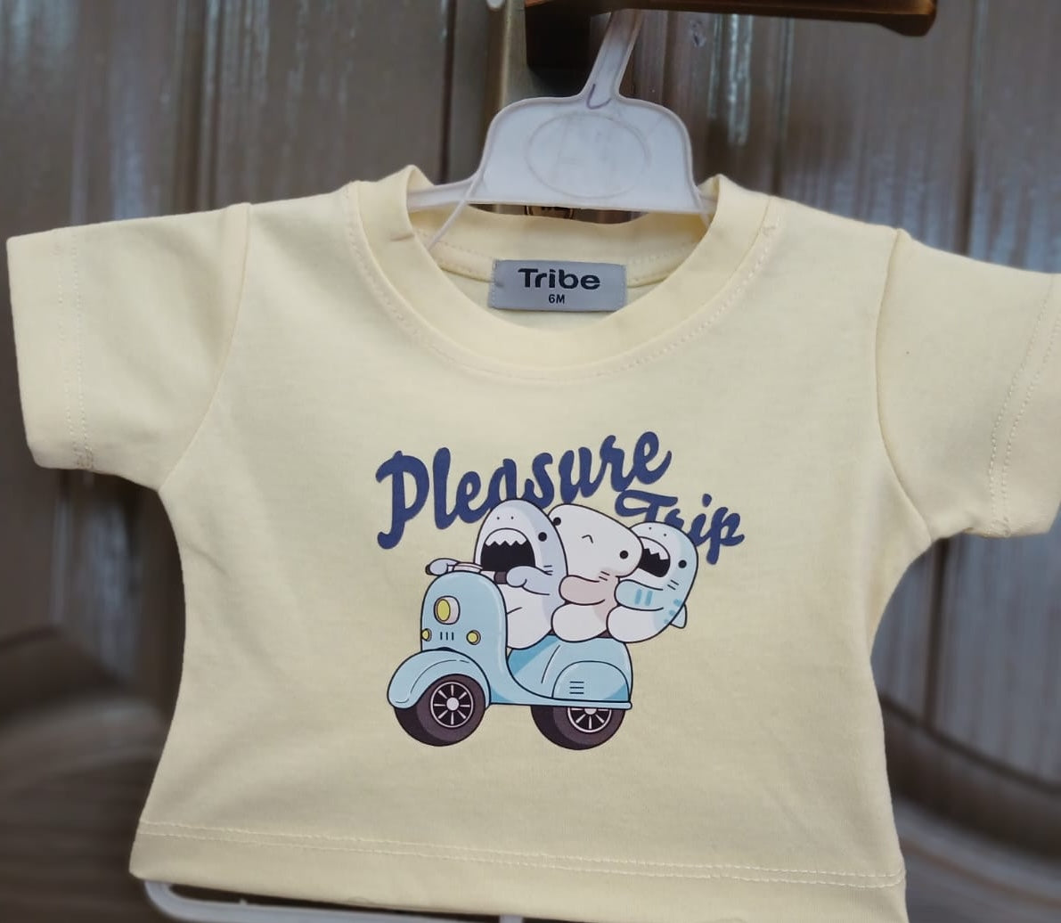 Toddler Cotton Dungaree Romper Set with T-Shirt –Pleasure