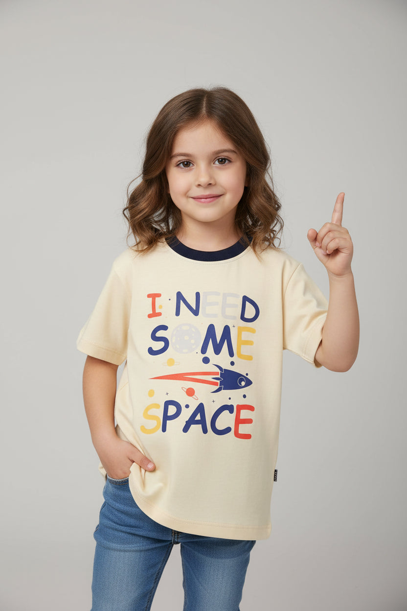 Cotton T-Shirt – Short Sleeve I Need Space Print Unisex