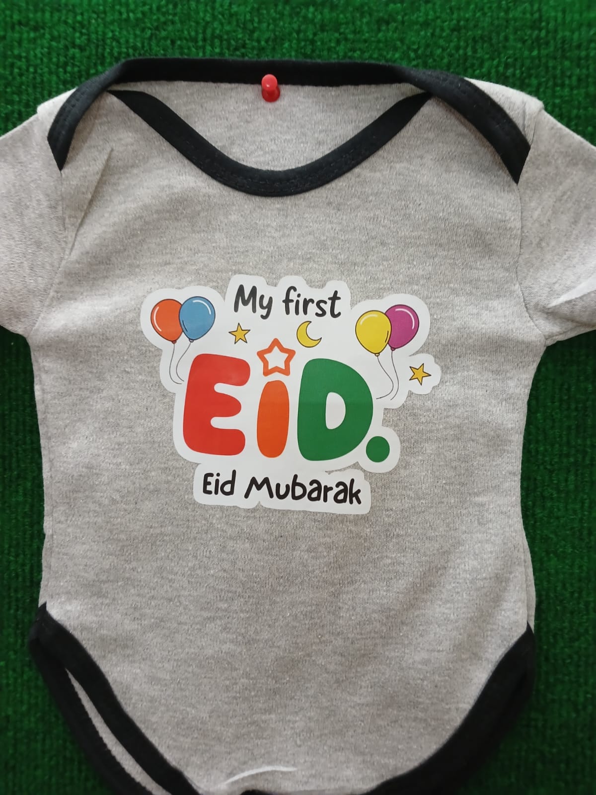 "MY FIRST EID" Cotton Romper – Short Sleeve Infant Bodysuit