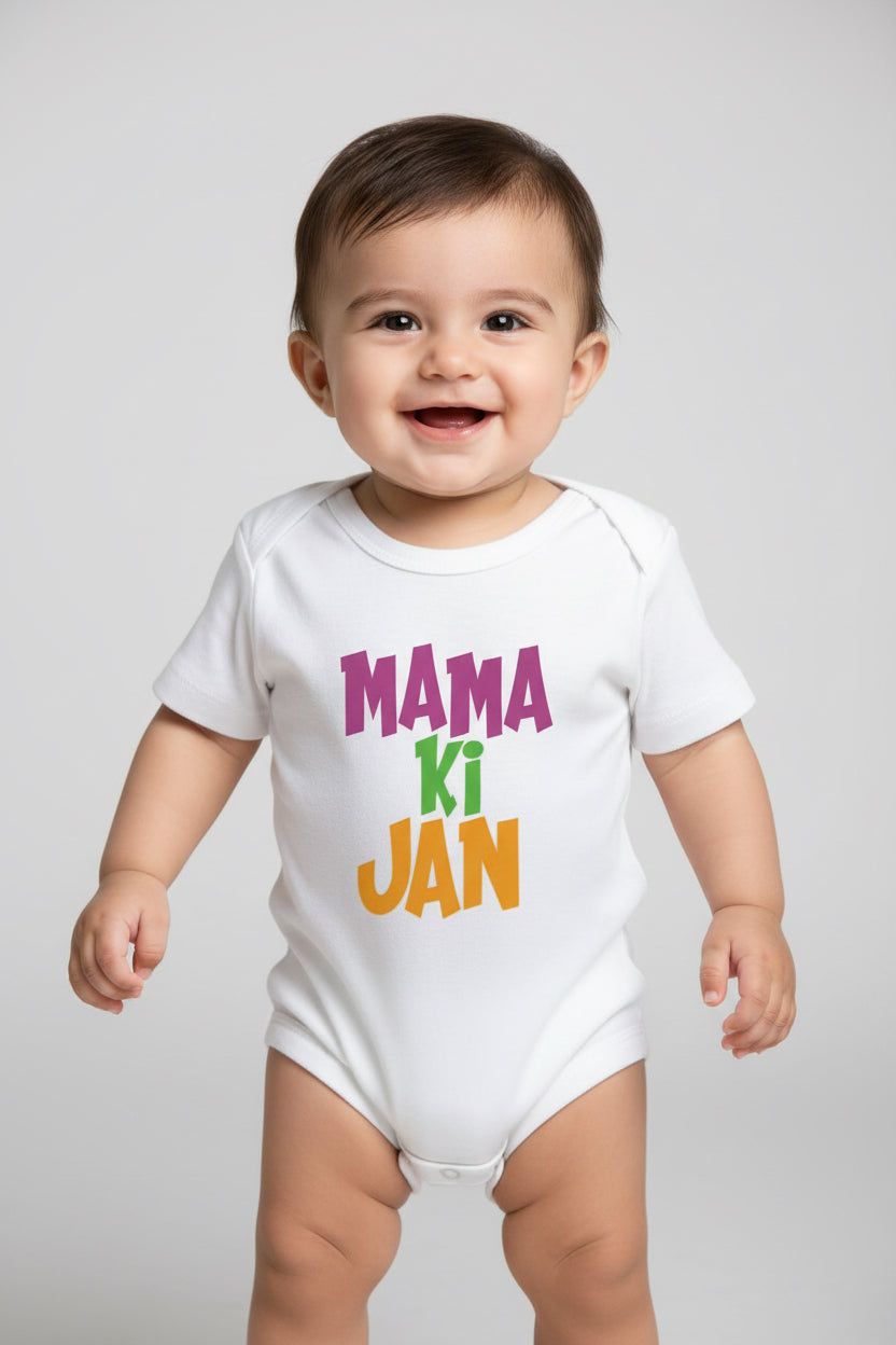 "MAMA KI JAN" Cotton Romper – Short Sleeve Infant Bodysuit UNISEX