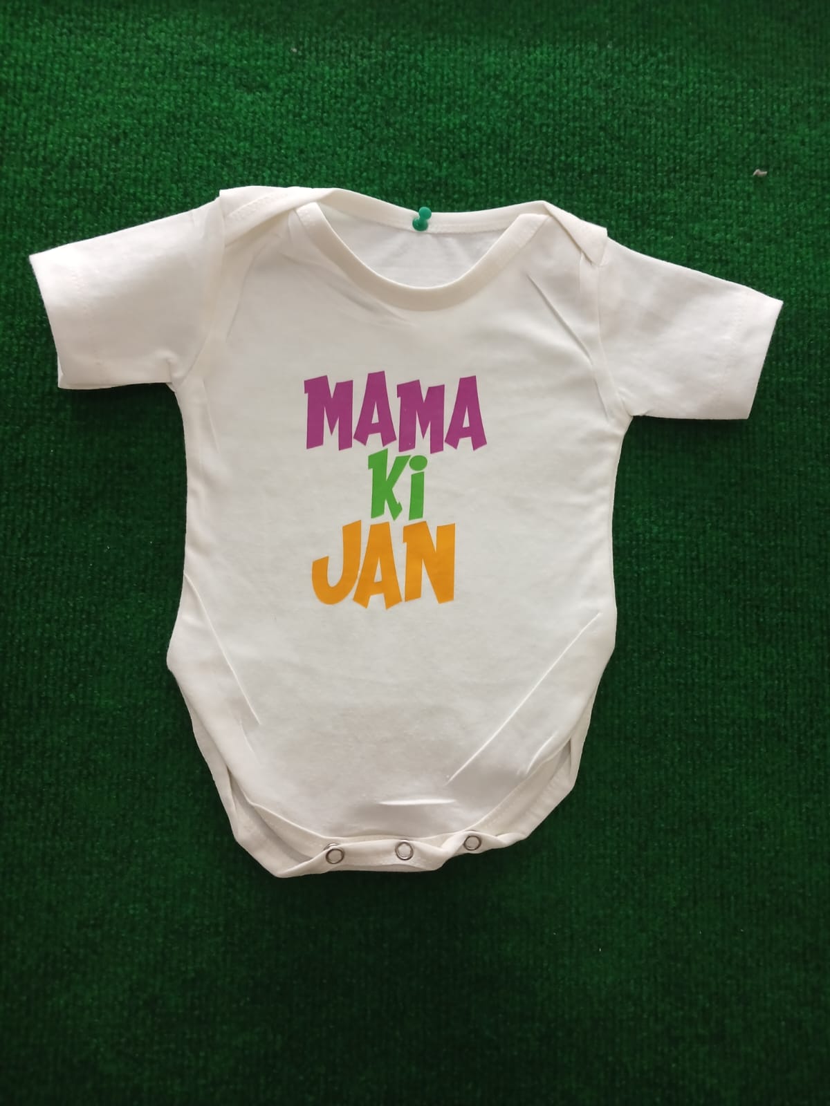 "MAMA KI JAN" Cotton Romper – Short Sleeve Infant Bodysuit UNISEX