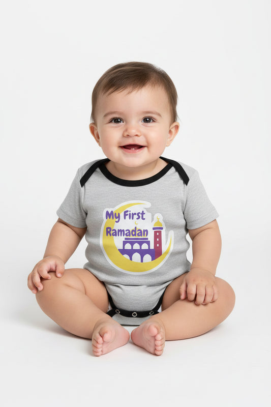 "MY FIRST RAMADAN" Cotton Romper – Short Sleeve Infant Bodysuit UNISEX