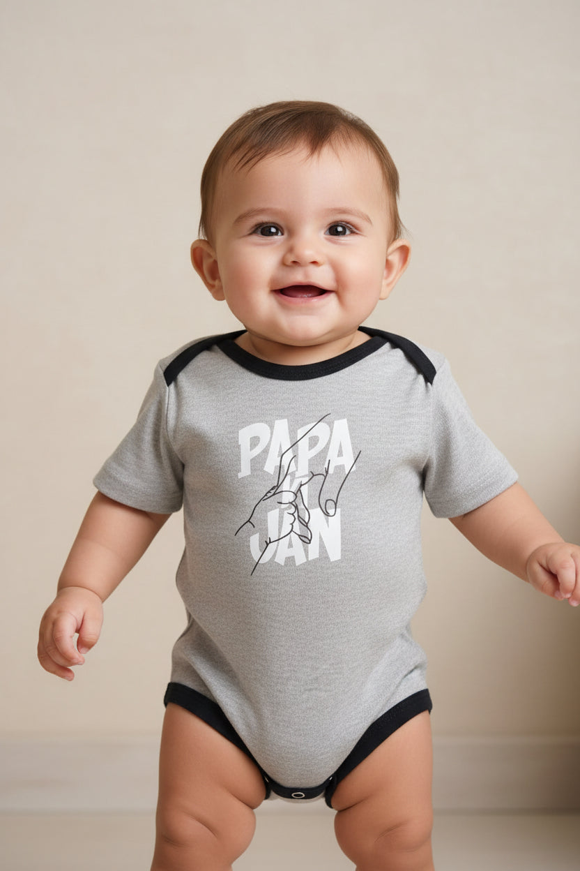"PAPA KI JAN" Cotton Romper – Short Sleeve Infant Bodysuit UNISEX