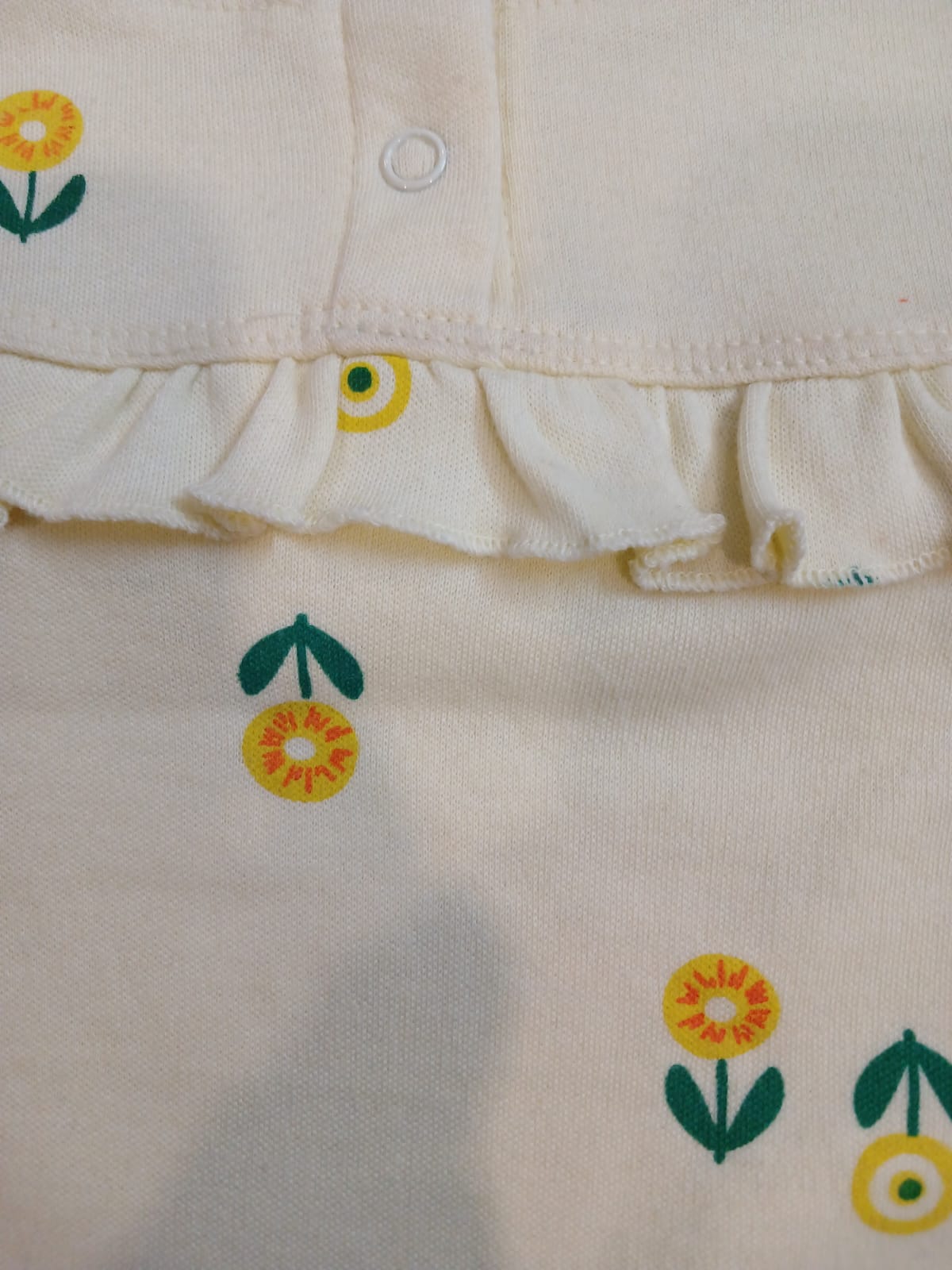 "Floral Print" Light weight Fleece Romper – Short Sleeve Infant Bodysuit